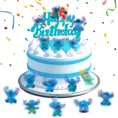 12 Stück Cartoon Figuren Set mit 1 Cartoon Tortendeko, Happy Birthday Kuchen Deko Happy Birthday Cake Topper Geburtstag Tortendeko Deko Geburtstagsfeier Party Mädchen Jungen Kinder Geburstagstorte von Amazluck