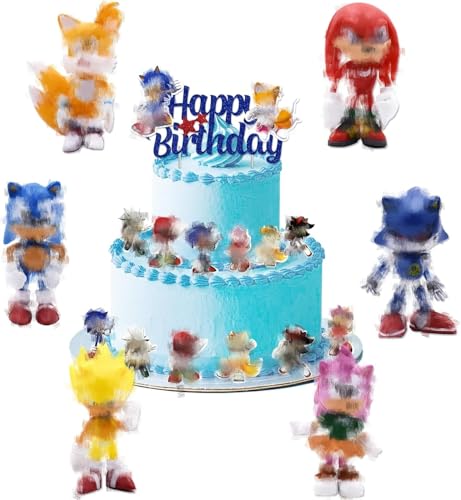 13 Stück Cartoon Tortendeko mit 6 Cartoon Figuren Set, Happy Birthday Kuchen Deko Happy Birthday Cake Topper Geburtstag Tortendeko Deko Geburtstagsfeier Party Mädchen Jungen Kinder Geburstagstorte von Amazluck