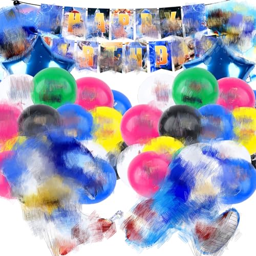 25 Stück Geburtstagsdeko Geburtstag Deko Kindergeburtstag Deko Geburtstag Luftballons Folienballon Happy Birthday Banner Party Dekoration Kuchen Theme Kinder Jungen Luftballon Party Supplies von Amazluck