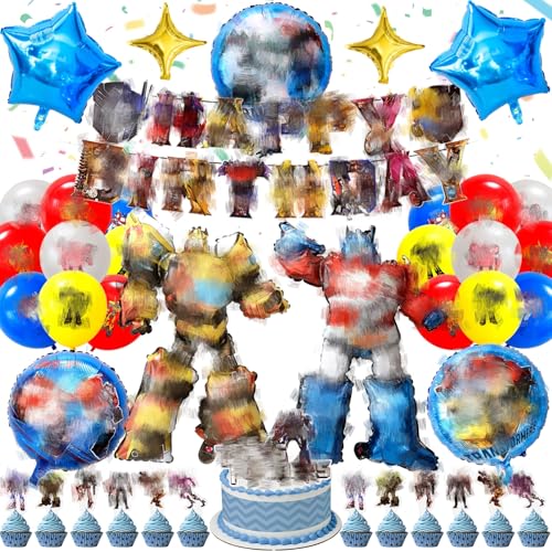 43 Stück Geburtstagsdeko kingder, Luftballon Kindergeburtstag Deko Geburtstag Happy Birthday Banner Latexballons Folienballon Junge für Themen Kinderpartys Geburtstags von Amazluck