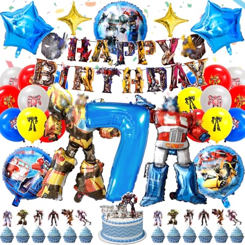 Geburtstagsdeko kingder 7 jahre, 44 Stück Luftballon Kindergeburtstag Deko Geburtstag Happy Birthday Banner Latexballons Folienballon Junge für 7 Themen Kinderpartys Geburtstags von Amazluck