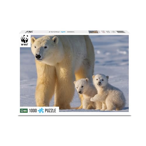 Ambassador 7230024 Polarbären, 1000 Teile Puzzle für Erwachsene und Kinder ab 10 Jahren, WWF Tierpuzzle, Eisbär von Ambassador