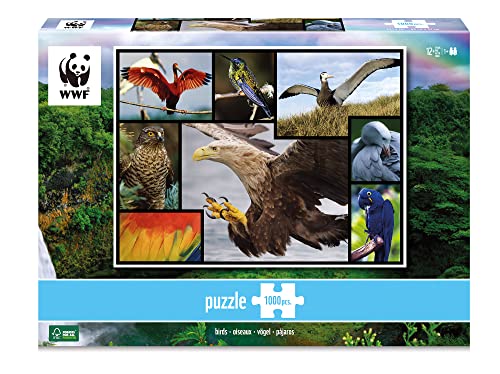 Ambassador World Wildlife Fund 7230060 Vögel, 1000 Teile Puzzle für Erwachsene und Kinder ab 10 Jahren, WWF von 4M