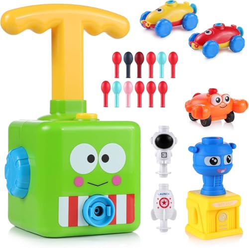 Balloon Powered Launch Car,19 in 1 Kinder Ballon Auto Spielzeug,Ballonbetriebene Autos,Wissenschaft Experimentelles Spielzeug-Trägheitsspielzeug Trägheit Power Auto Ballon Kind Geschenk (Grün) von Ambesty