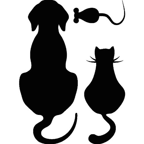 Ambiance-Live Wandtattoo Hund, Katze und Maus - 45 X 45 cm, Schwarz von Ambiance Sticker