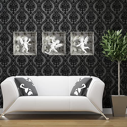 3 Anges Marbre Selbstklebende Kleine Palmen - Wandaufkleber für Erwachsene Schlafzimmer - 3D Wandaufkleber - Wanddeko Wohnzimmer | 30 * 90 cm von Ambiance Sticker