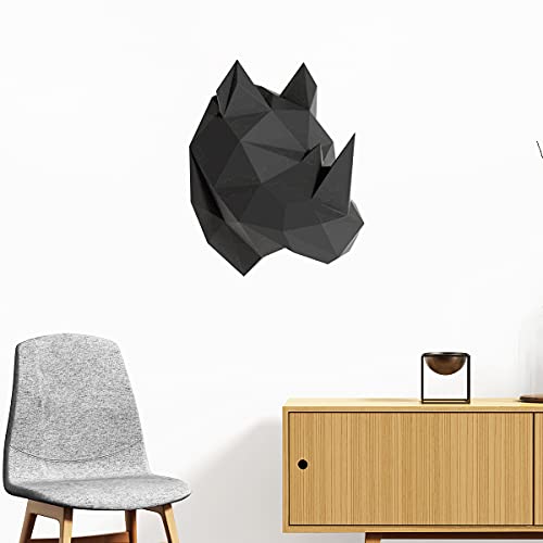 3D-Aufkleber, selbstklebend, 3D-Effekt, Nashorn-Effekt, schwarz, mit Profil, Wandaufkleber für Schlafzimmer, Erwachsene, Wandaufkleber 3D, Wohnzimmer, Wandaufkleber Trompe das Auge, 60 x 50 cm 3D-Aufkleber, selbstklebend, 3D-Effekt, Nashorn-Effekt, schwarz, mit Profil, Wandaufkleber für Schlafzimmer, Erwachsene, Wandaufkleber 3D, Wohnzimmer, Wandaufkleber Trompe das Auge, 60 x 50 cm von Ambiance Sticker