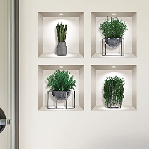 3D-Aufkleber, selbstklebend, 3D-Effekt, Sukkulenten-Effekt, Wandtattoo, Schlafzimmer, Erwachsene, 3D-Wandaufkleber, Wohnzimmer-Dekoration, Wandaufkleber, Trompe-Auge, 60 x 60 cm 3D-Aufkleber, selbstklebend, 3D-Effekt, Sukkulenten-Effekt, Wandtattoo, Schlafzimmer, Erwachsene, 3D-Wandaufkleber, Wohnzimmer-Dekoration, Wandaufkleber, Trompe-Auge, 60 x 60 cm von Ambiance Sticker