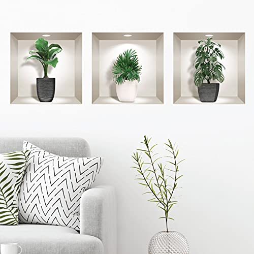 3D-Aufkleber, selbstklebend, Wandaufkleber, 3D-Effekt, schicke Pflanzen, Wandtattoo, für Schlafzimmer, Erwachsene, 3D-Wanddekoration, Wohnzimmer, Wandaufkleber, Trompe, Auge, 40 x 120 cm 3D-Aufkleber, selbstklebend, Wandaufkleber, 3D-Effekt, schicke Pflanzen, Wandtattoo, für Schlafzimmer, Erwachsene, 3D-Wanddekoration, Wohnzimmer, Wandaufkleber, Trompe, Auge, 40 x 120 cm von Ambiance Sticker