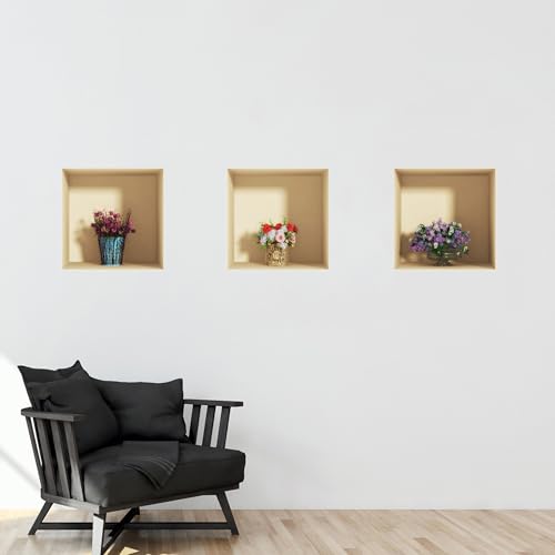 3D-Aufkleber | Wandaufkleber selbstklebend 3D-Effekt Bukolische Blumen – Wandaufkleber Schlafzimmer Erwachsene – 3D-Wandaufkleber – Dekoration für Wohnzimmer – Wandaufkleber Trompe l'oeil | 30 x 90 cm von Ambiance Sticker