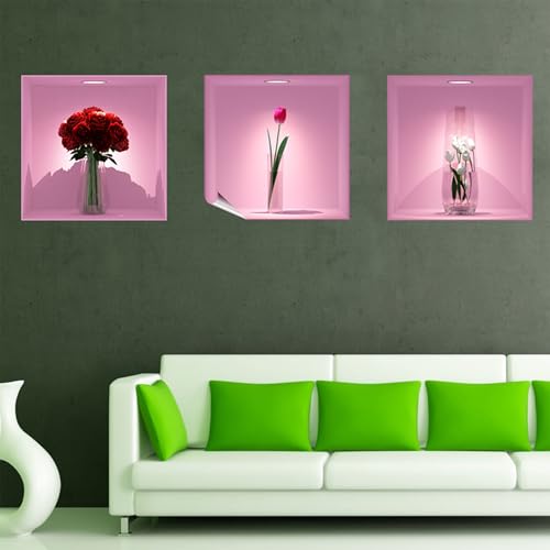 3D-Aufkleber | Wandaufkleber selbstklebend 3D-Effekt Rosenstrauß rote Rosen – Wandaufkleber Schlafzimmer Erwachsene – 3D-Wandaufkleber – Wohnzimmer – Wandaufkleber Trompe l'oeil | 30 x 90 cm 3D-Aufkleber | Wandaufkleber selbstklebend 3D-Effekt Rosenstrauß rote Rosen – Wandaufkleber Schlafzimmer Erwachsene – 3D-Wandaufkleber – Wohnzimmer – Wandaufkleber Trompe l'oeil | 30 x 90 cm von Ambiance Sticker