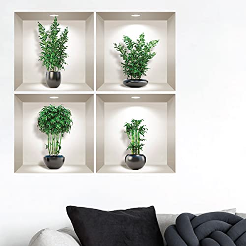 3D-Wandaufkleber, selbstklebend, 3D-Effekt, Bambus-Effekt, in den schwarzen Vasen, Wandtattoo, Schlafzimmer, Wandaufkleber, 3D-Deko, Wohnzimmer, Wandaufkleber, Trompe, das Auge, 80 x 80 cm 3D-Wandaufkleber, selbstklebend, 3D-Effekt, Bambus-Effekt, in den schwarzen Vasen, Wandtattoo, Schlafzimmer, Wandaufkleber, 3D-Deko, Wohnzimmer, Wandaufkleber, Trompe, das Auge, 80 x 80 cm von Ambiance Sticker