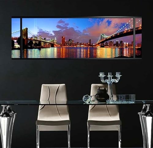 3D-Wandaufkleber, selbstklebend, 3D-Effekt, Brooklyn Bridge, Wandsticker für Schlafzimmer, Erwachsene, 3D-Wandtattoo, Wohnzimmer, Wandaufkleber, Trompe das Auge, 40 x 120 cm von Ambiance Sticker