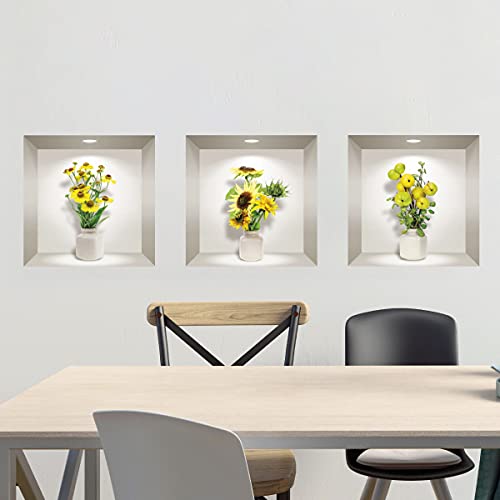 3D-Wandaufkleber, selbstklebend, 3D-Effekt, gelb, frühlingshaft, Wandtattoo, Schlafzimmer, Erwachsene, Wandaufkleber, 3D-Deko, Wohnzimmer, Wandaufkleber, Trompe, das Auge, 40 x 120 cm 3D-Wandaufkleber, selbstklebend, 3D-Effekt, gelb, frühlingshaft, Wandtattoo, Schlafzimmer, Erwachsene, Wandaufkleber, 3D-Deko, Wohnzimmer, Wandaufkleber, Trompe, das Auge, 40 x 120 cm von Ambiance Sticker
