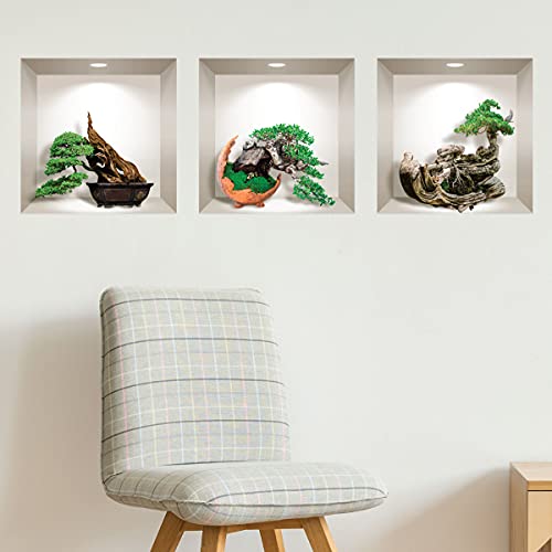 3D-Wandtattoo, selbstklebend, 3D-Effekt, mystische Bonsai-Effekt, Wandtattoo, für Schlafzimmer, Erwachsene, 3D-Wandtattoo, Wohnzimmer, Wandaufkleber, Trompe-Auge, 30 x 90 cm von Ambiance Sticker
