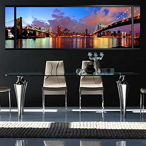 3D selbstklebende Brooklyn Bridge Decor for Living Room | Trompe l'oeil Sticker for Adult Bedroom | 30 x 90 cm Wall Stickers von Ambiance Sticker