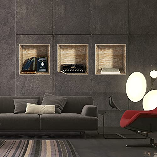 3D selbstklebende Vintage Bücher und Schreibmaschine für Wohnzimmer | Trompe l'oeil Aufkleber für Erwachsene Schlafzimmer | Wandaufkleber 30 x 90 cm von Ambiance Sticker