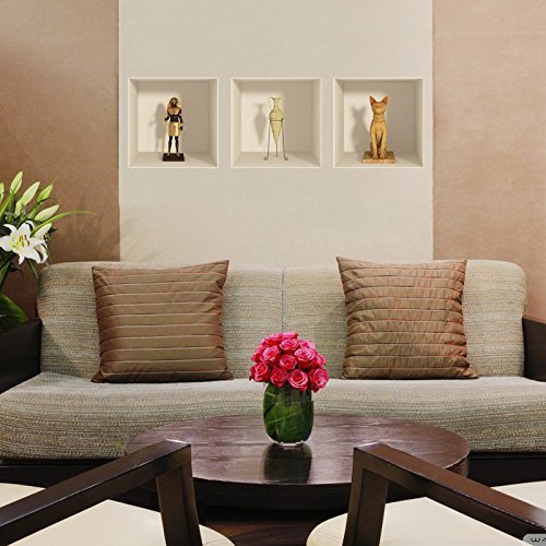 Ambiance Aufkleber, 3D-Effekt, Ägyptische Statuen und Hunde, 30 x 90 cm von Ambiance Sticker