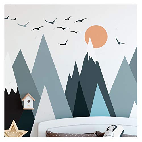 Ambiance-Aufkleber Skandinavische Parka Mountains Wandtattoos, DIY-Wohnkultur, abziehbare Aufkleber zum Abziehen und Aufkleben, wasserdichte und selbstklebende Wandkunst - 75 x 150 cm von Ambiance Sticker