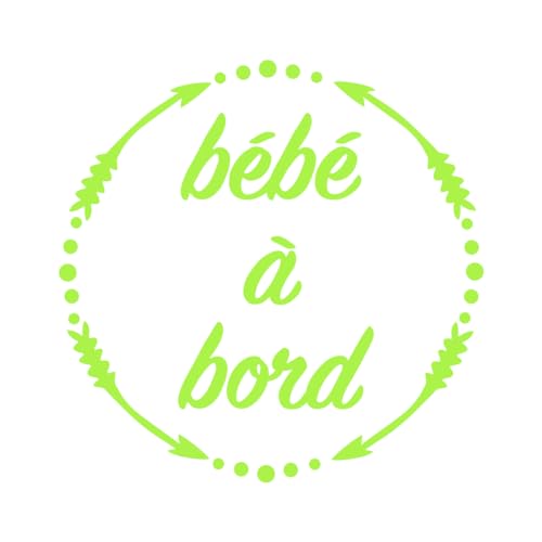 Ambiance Sticker Autoaufkleber Baby an Bord, Apfelgrün – H 15 x B 15 cm von Ambiance Sticker
