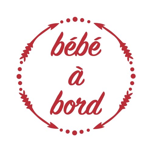 Ambiance Sticker Autoaufkleber Baby an Bord, Kirschrot – H 15 x B 15 cm von Ambiance Sticker