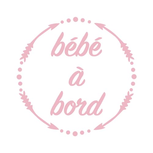 Ambiance Sticker Autoaufkleber Baby an Bord, Puderrosa – H15 x L15 cm von Ambiance Sticker