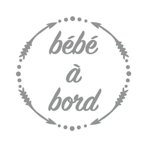 Ambiance Sticker Autoaufkleber Baby an Bordüre Turtellgrau – H15 x L15 cm von Ambiance Sticker