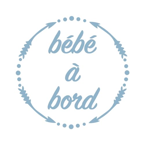 Ambiance Sticker Autoaufkleber Baby an Bordüre blau – H15 x L15 cm von Ambiance Sticker