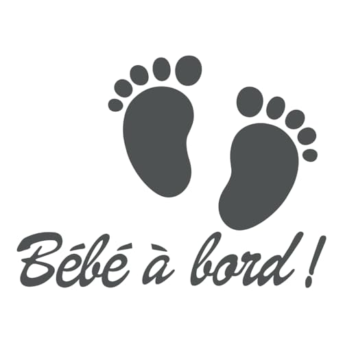 Ambiance Sticker Autoaufkleber für Fenster, Baby an Bord, selbstklebend, mit kleinen Babyfüßen, grau, 20 x 15 cm Ambiance Sticker Autoaufkleber für Fenster, Baby an Bord, selbstklebend, mit kleinen Babyfüßen, grau, 20 x 15 cm von Ambiance Sticker