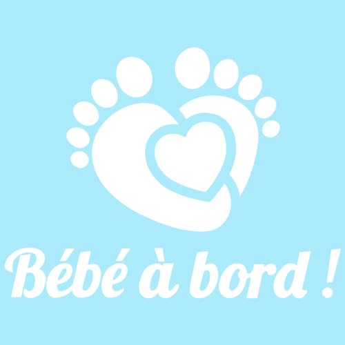 Ambiance Sticker Autoaufkleber für Fenster, kleine Babyfüße, selbstklebend, mit Baby an weißem Rand – H 13 x B 17 cm von Ambiance Sticker