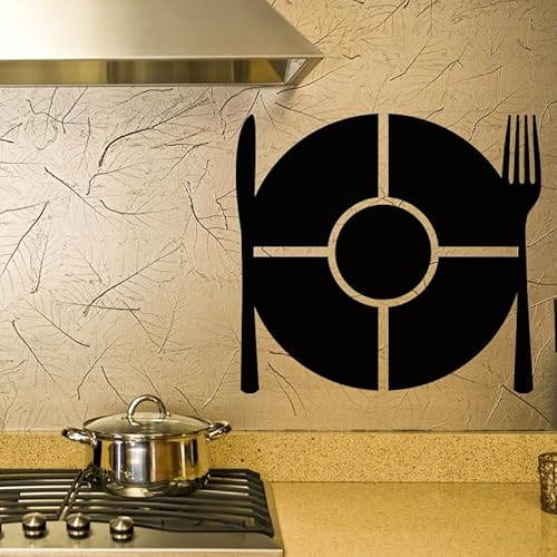 Ambiance Sticker Kreidetafel – Wandaufkleber, selbstklebend, abwischbar, Teller, Messer und Gabel – H 30 x B 35 cm von Ambiance Sticker