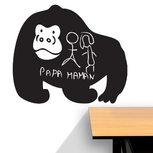Ambiance Sticker Kreidetafel – Wandsticker, selbstklebend, abwischbar, Gorilla, 75 x 90 cm von Ambiance Sticker