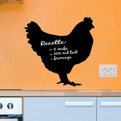 Ambiance Sticker Kreidetafel – Wandsticker, selbstklebend, abwischbar – Henne – 90 x 90 cm von Ambiance Sticker