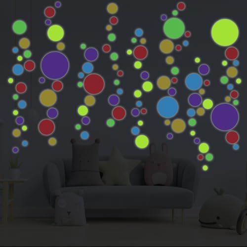 Ambiance Sticker Leuchtender Wandaufkleber für Decke, Kinder, fluoreszierend, bunte Punkte – H 120 x L 90 cm Ambiance Sticker Leuchtender Wandaufkleber für Decke, Kinder, fluoreszierend, bunte Punkte – H 120 x L 90 cm von Ambiance Sticker