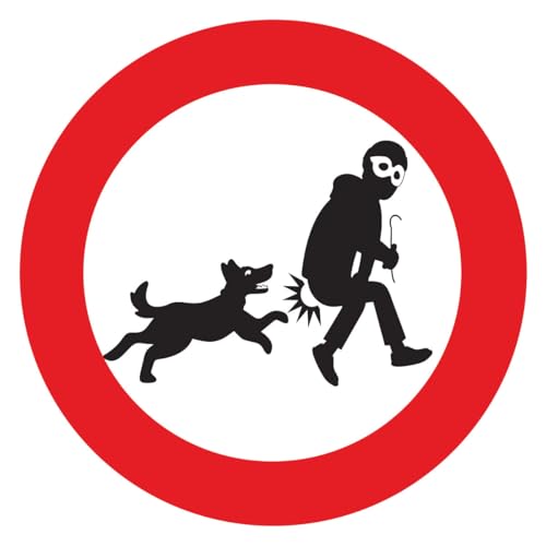 Ambiance Sticker Selbstklebendes Hinweisschild, Wachhund, laminiert, laminiert, wasserfest und UV-beständig – Achtung vor dem Hund je Monte la Garde rund – 10 cm ⌀ von Ambiance Sticker