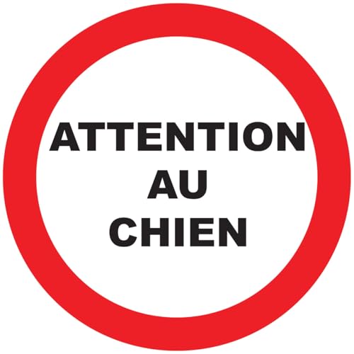 Ambiance Sticker Selbstklebendes Hinweisschild, Wachhund, laminiert, laminiert, wasserfest und UV-beständig – Achtung vor dem Hund je Monte la Garde rund – 25 cm ⌀ von Ambiance Sticker