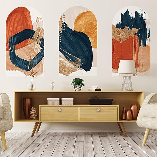 Ambiance Sticker Vliestapete, vorgeklebt, Riesenfresken – Abstrakte Bögen in Rot und Blau – dekorativ – 90 x 135 cm von Ambiance Sticker