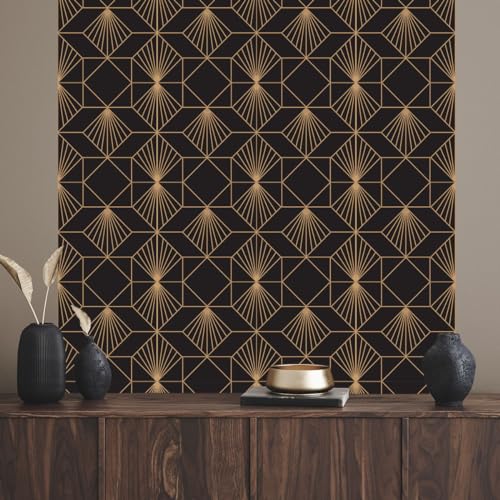 Ambiance Sticker Vliestapete, vorgeklebt, riesige Fresken, Motiv: Art Déco, geometrisch, selbstklebend, dekorativ, H 300 x B 60 cm Ambiance Sticker Vliestapete, vorgeklebt, riesige Fresken, Motiv: Art Déco, geometrisch, selbstklebend, dekorativ, H 300 x B 60 cm von Ambiance Sticker