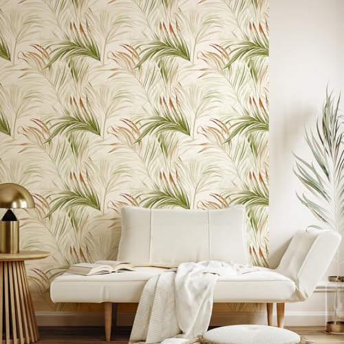 Ambiance Sticker Vliestapete, vorgeklebt, riesige Fresken – tropische Palmblätter, Pastellgrün, selbstklebend, dekorativ, H 300 x B 60 cm Ambiance Sticker Vliestapete, vorgeklebt, riesige Fresken – tropische Palmblätter, Pastellgrün, selbstklebend, dekorativ, H 300 x B 60 cm von Ambiance Sticker