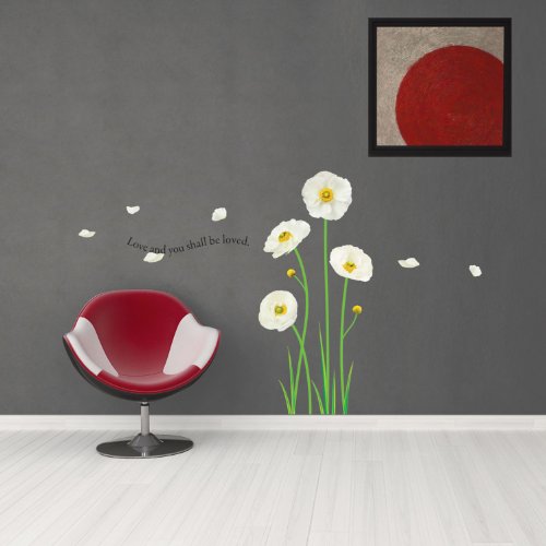 Ambiance Sticker Wandaufkleber-Dekorationsklebstoffe Weiße Mohnblumen Wandtattoo für Baby, Kinderzimmer und Wohnzimmer - H70 x L50 cm Ambiance Sticker Wandaufkleber-Dekorationsklebstoffe Weiße Mohnblumen Wandtattoo für Baby, Kinderzimmer und Wohnzimmer - H70 x L50 cm von Ambiance Sticker