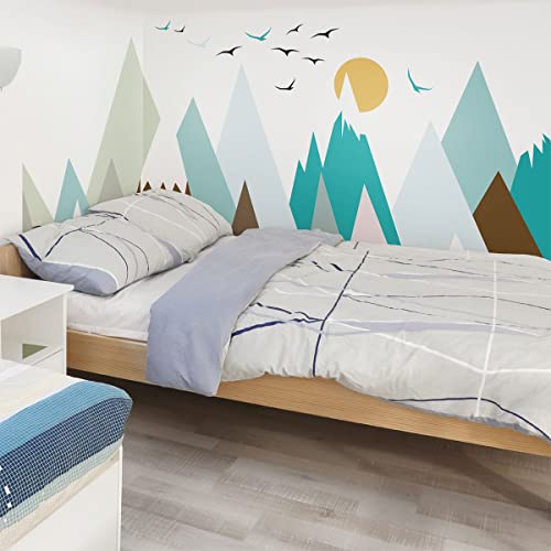 Wandaufkleber für Kinder – Dekoration für Babyzimmer – selbstklebend, riesig, für Kinder, skandinavische Berge, Oyenka, 50 x 75 cm von Ambiance Sticker