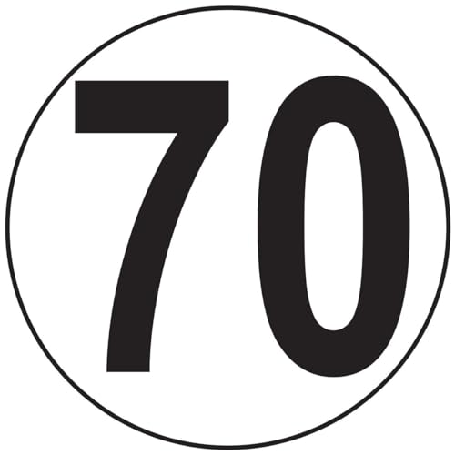 Aufkleber, selbstklebend, Motiv Macaron, Geschwindigkeitsbegrenzung, für Traktor, schwer, Geschwindigkeitsbegrenzung, LKW, 70 km/h, selbstklebend, 10 cm Durchmesser von Ambiance Sticker