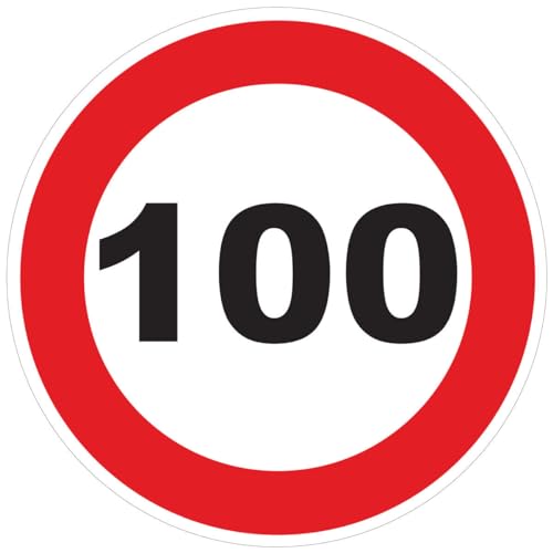Aufkleber Geschwindigkeitsbegrenzung für Busse, Kreis, rot – Traktor, Schwergewicht, Geschwindigkeitsbegrenzung, LKW, 100 km/h, selbstklebend, 20 cm Durchmesser von Ambiance Sticker