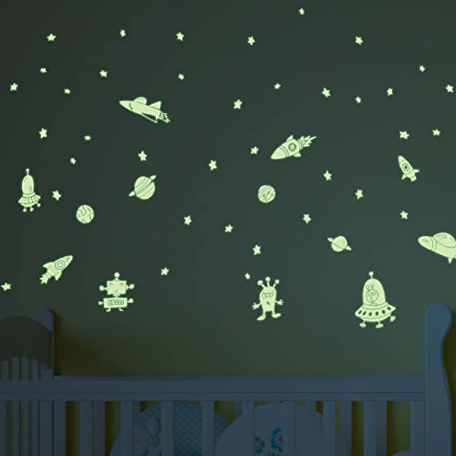 Leuchtende Aufkleber für Baby- und Kinderzimmerdekoration, fluoreszierend, leuchtend, bis zu 5 Stunden nach dem Nacht, Dekoration für Baby- und Kinderzimmer Leuchtende Aufkleber für Baby- und Kinderzimmerdekoration, fluoreszierend, leuchtend, bis zu 5 Stunden nach dem Nacht, Dekoration für Baby- und Kinderzimmer von Ambiance Sticker