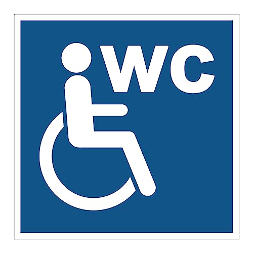 Obligatorische Klebepflicht NF ISO7010 – Quadratischer, Laminierter Schilderkleber, Wasser- und UV-beständig – Durchgang für Behinderte - Quadratisch - 10x10 cm von Ambiance Sticker