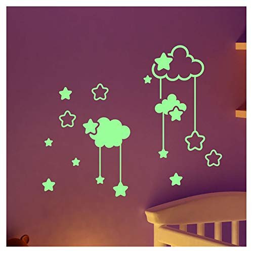 Phosphoreszierende Wandtattoo Wolken und Sterne - 20 X 20 cm Phosphoreszierende Wandtattoo Wolken und Sterne - 20 X 20 cm von Ambiance Sticker