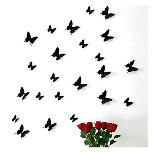 Set mit 12 3D-Schmetterlings-Aufklebern, Schwarz Set mit 12 3D-Schmetterlings-Aufklebern, Schwarz von Ambiance Sticker