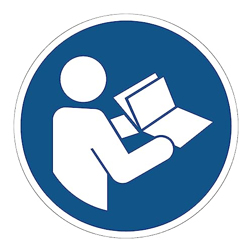 Verpflichtungsaufkleber NF ISO7010 – Wasserfester und UV-beständiger Laminierter Runder Beschilderungsaufkleber – Bedienungsanleitung - Durchmesser 60 cm von Ambiance Sticker