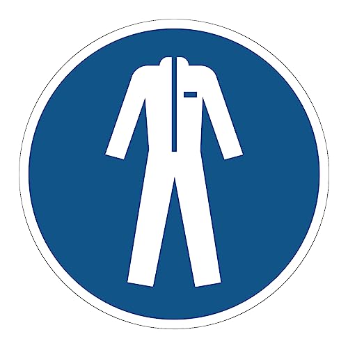 Verpflichtungsaufkleber NF ISO7010 – Wasserfester und UV-beständiger Laminierter Runder Beschilderungsaufkleber – Obligatorische Schutzkleidung - Durchmesser 40 cm von Ambiance Sticker