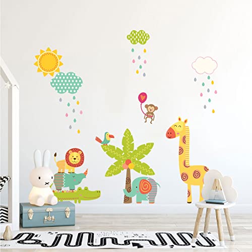 Wandsticker Kinder Dekoration Babyzimmer Wandtattoo Kinderzimmer Wandaufkleber Afrika Tiere im Savanne H60 x 90 cm Wandsticker Kinder Dekoration Babyzimmer Wandtattoo Kinderzimmer Wandaufkleber Afrika Tiere im Savanne H60 x 90 cm von Ambiance Sticker